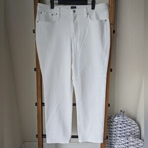 J. Crew Women's Straight Leg White Jeans - Size 32